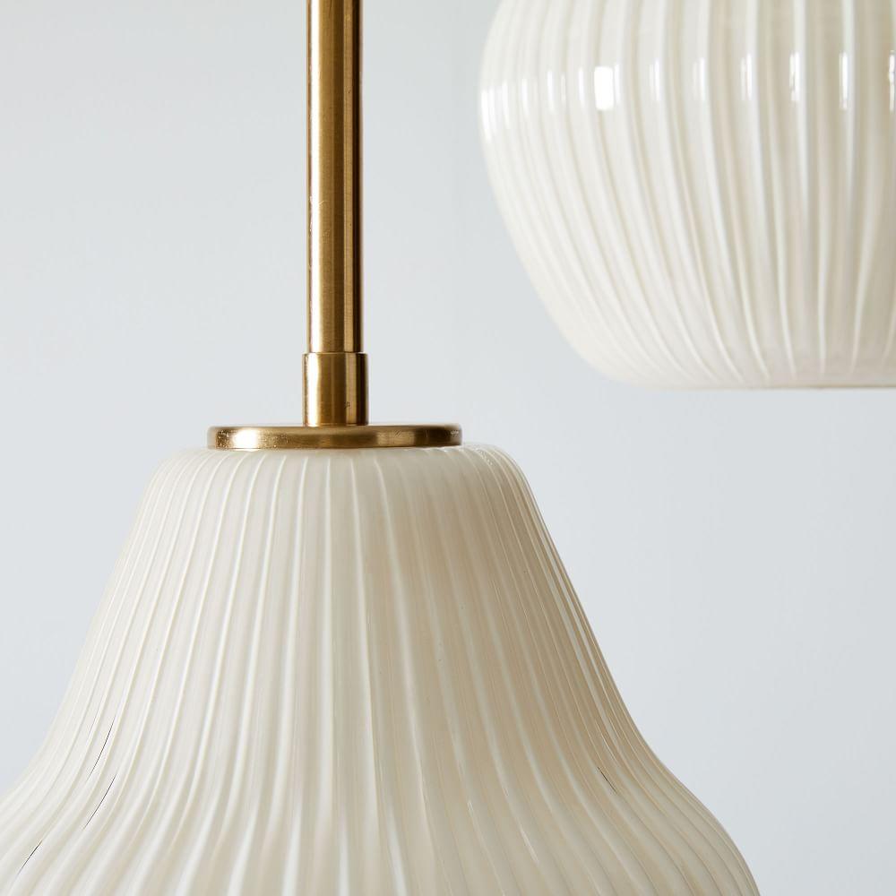 Sculptural Glass 3 Light Ribbed Chandelier Champagne Sculptural Glass 3 Light Ribbed Chandelier Champagne
